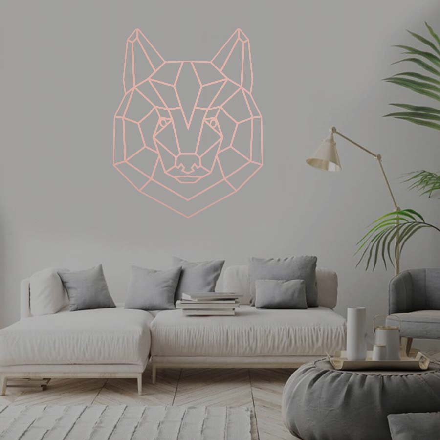 Geometric Bear Head Wall Rose Gold