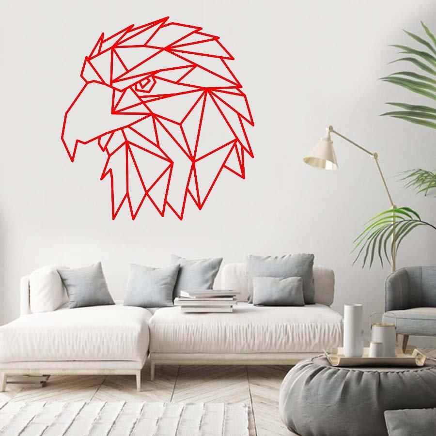 Geometric Eagle Wall Art Red