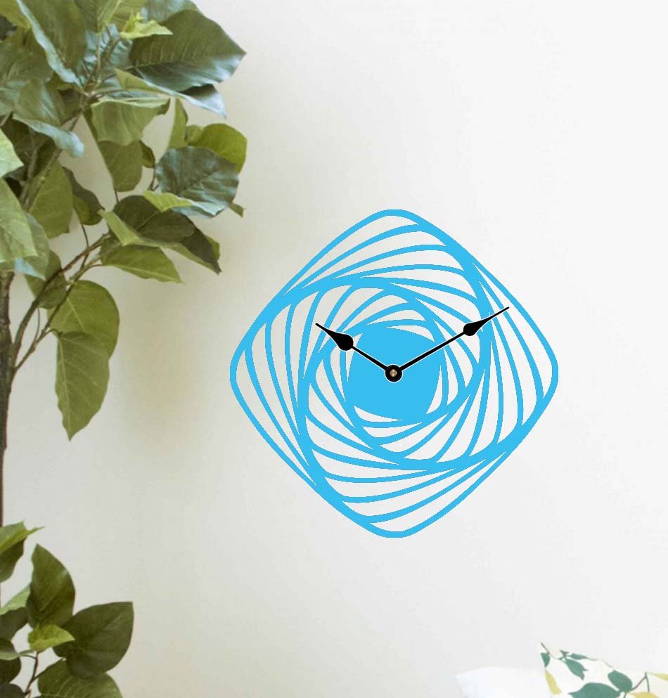 Spiral Modern Wall Clock Blue