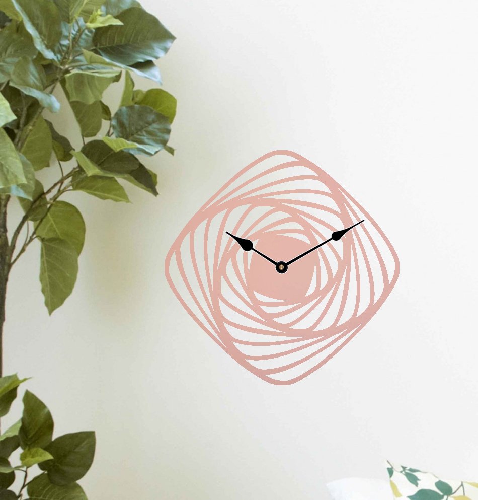 Spiral Modern Wall Clock Rose Gold