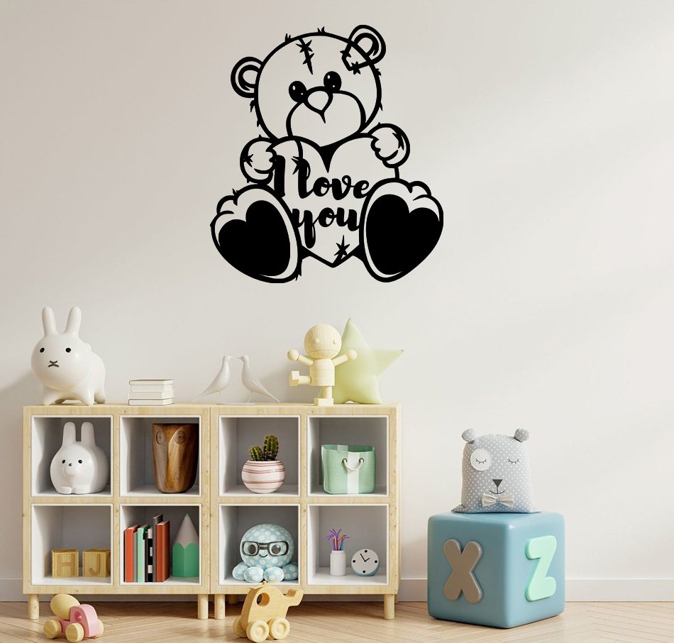 I Love You Teddy Bear Wall Decor