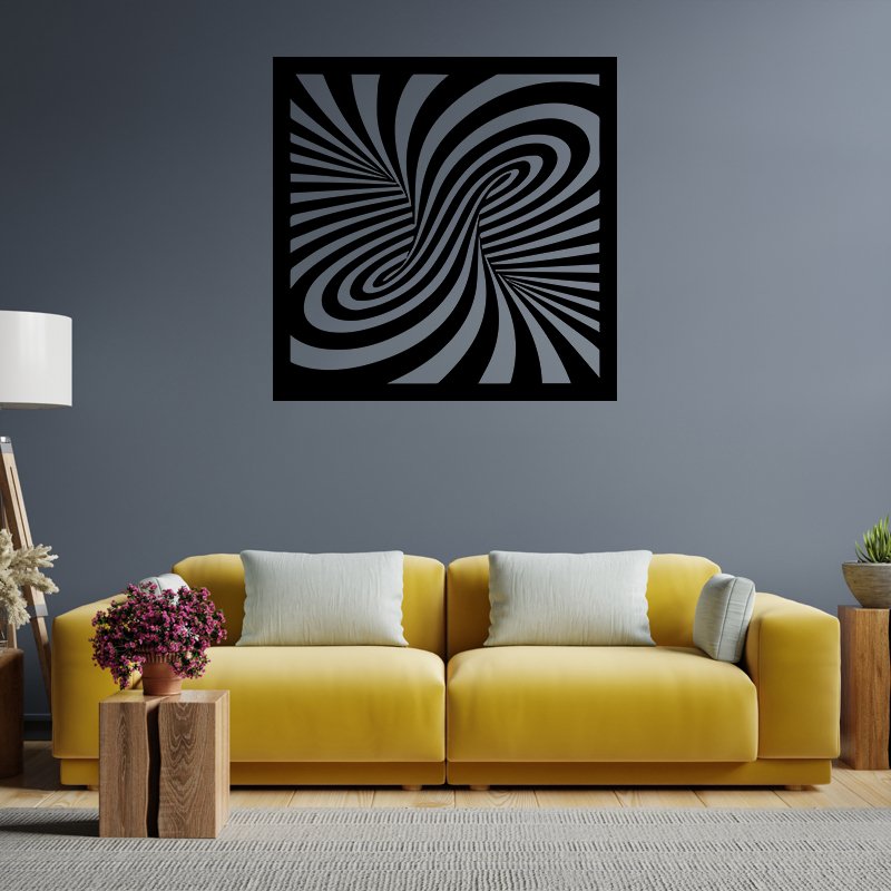 Optical Illusion Modern Wall Decor Black