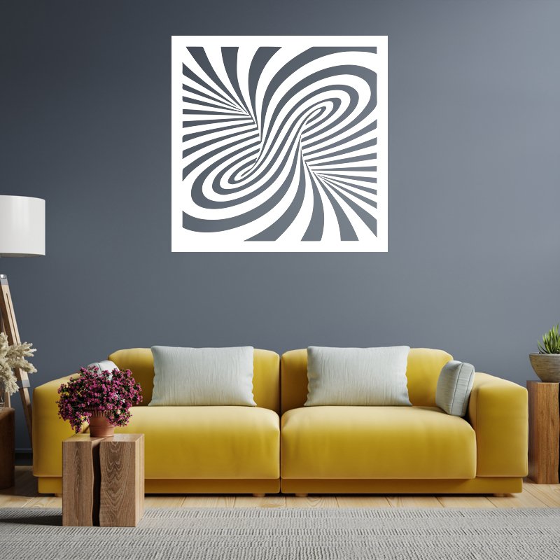 Optical Illusion Modern Wall Decor White