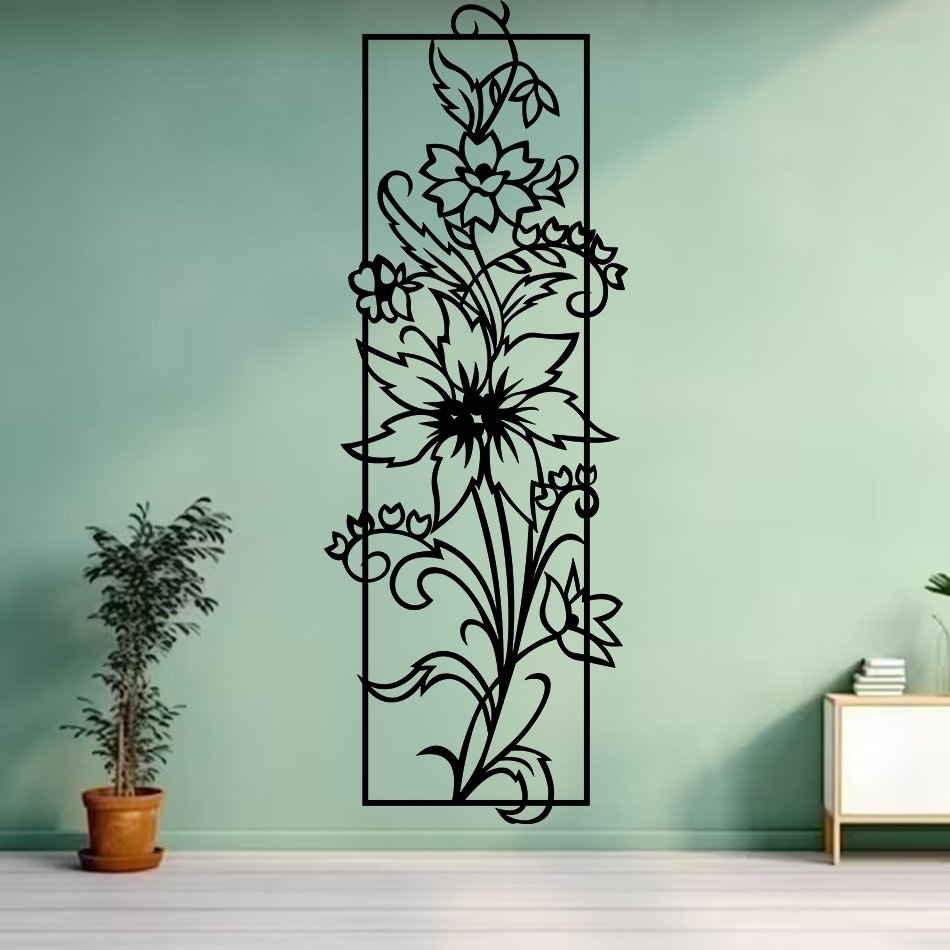 Vine Wall Decal Floral Wall Decor Black